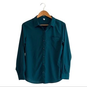 Deep emerald green old navy blouse